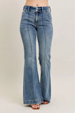 Judy Blue Full Size High-Waist Flare Denim Jeans with Front Seam Detail Plus Size - Trendsi