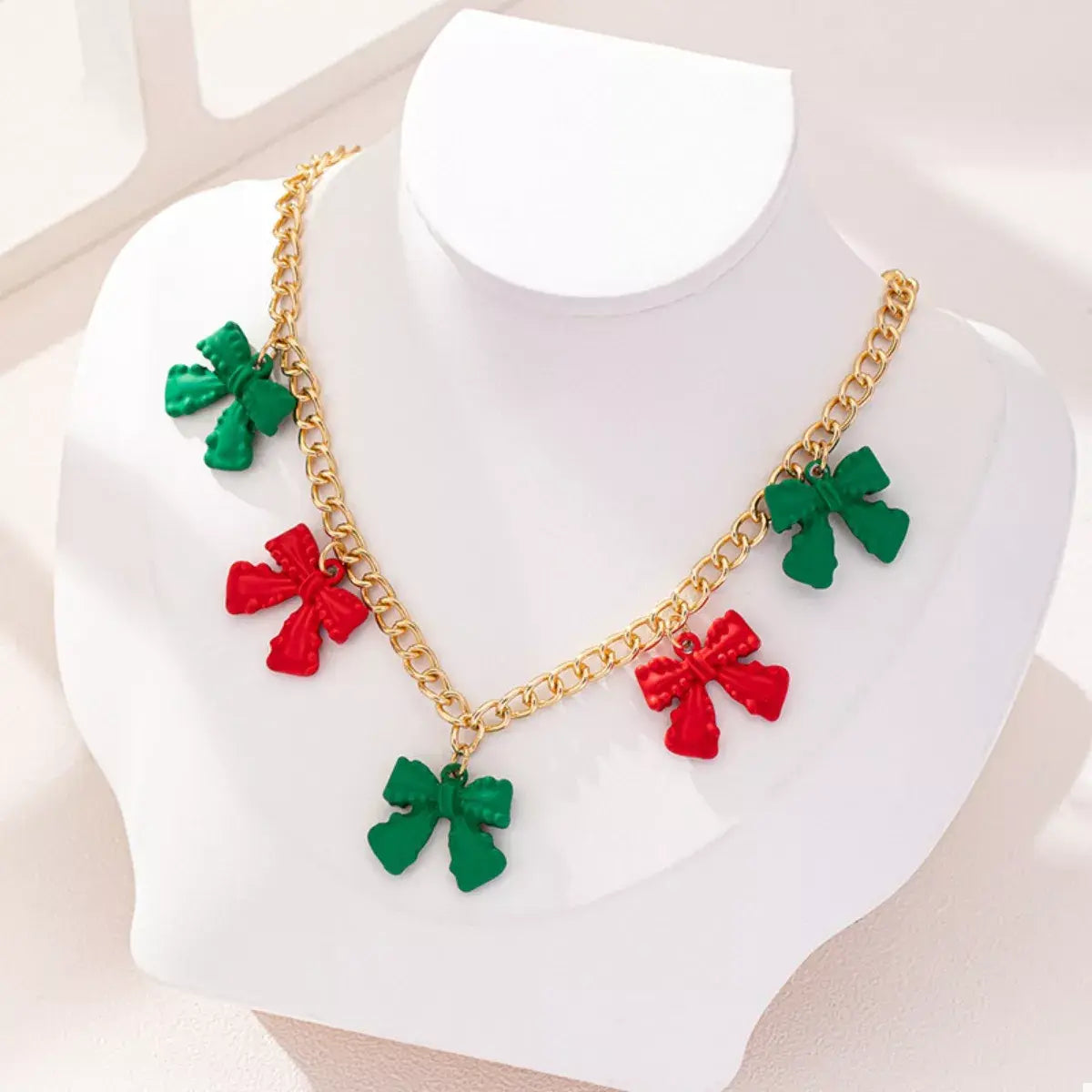 Bow Charm Chain Necklace - Trendsi - Flyclothing LLC
