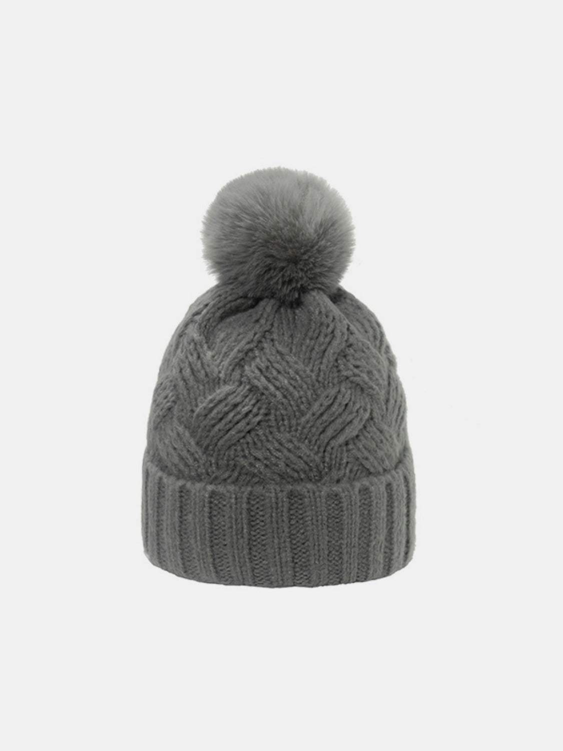 Roll Rim Cable-Knit Hat - Trendsi - Flyclothing LLC