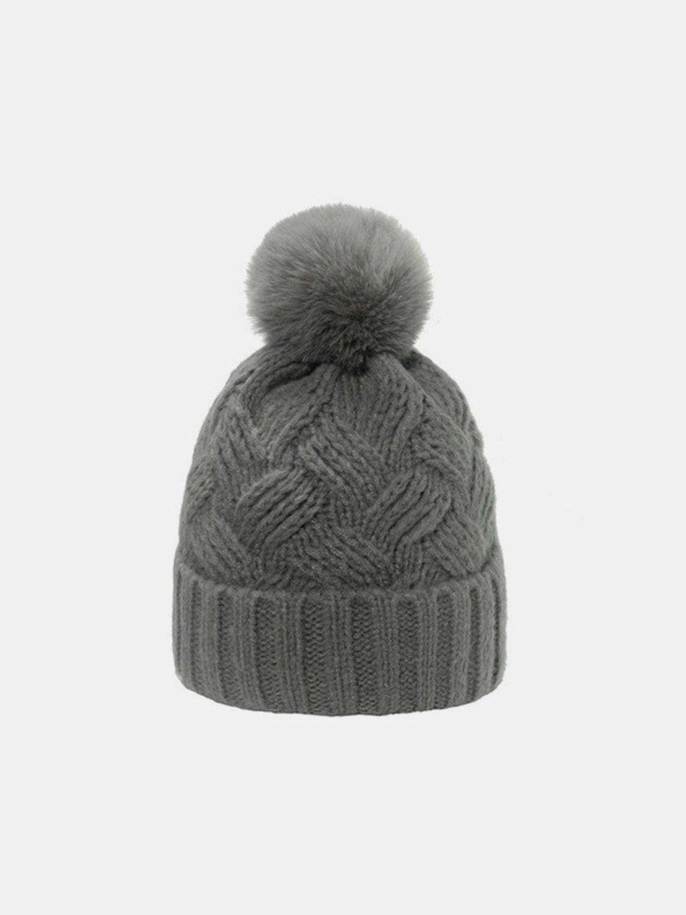 Roll Rim Cable-Knit Hat - Trendsi - Flyclothing LLC
