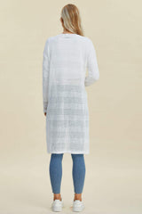 Double Take Full Size Open Front Longline Cardigan - Trendsi - Flyclothing LLC
