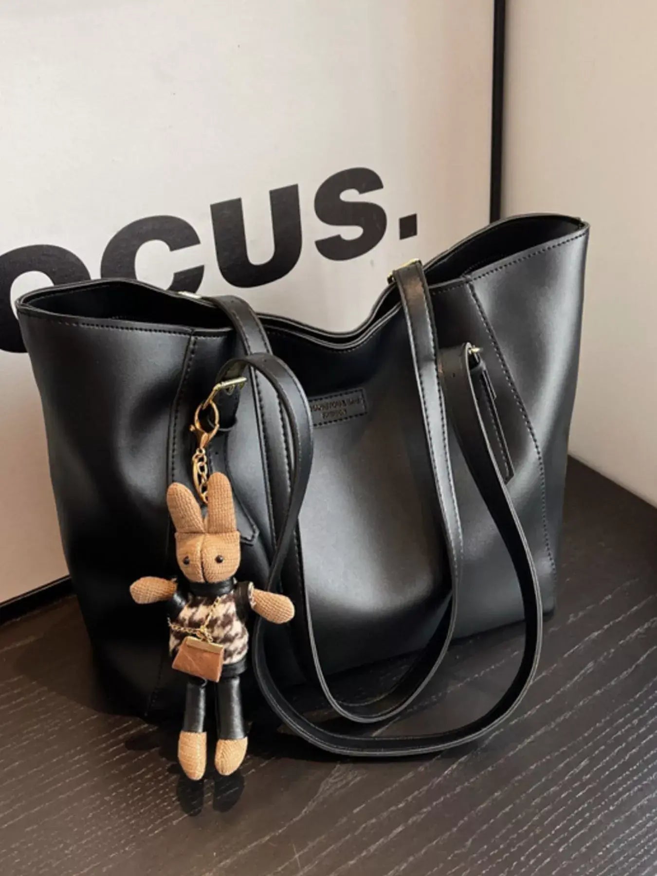 PU Leather Tote Bag - Trendsi - Flyclothing LLC