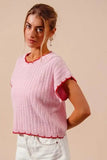 SO ME Textured Light Weight Sweater Dolman Top - Trendsi