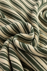 Stripe Textured Side Slit Crew Neck T-Shirt - Trendsi - Flyclothing LLC