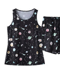 Printed Round Neck Top and Shorts Lounge Set - Trendsi