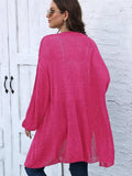 Cable-Knit Open Front Long Sleeve Cardigan - Trendsi - Flyclothing LLC