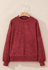 Mock Neck Dropped Shoulder Sweatshirt - Trendsi - Flyclothing LLC