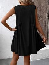 Ivy Lane Ruched V-Neck Sleeveless Mini Dress - Trendsi - Flyclothing LLC
