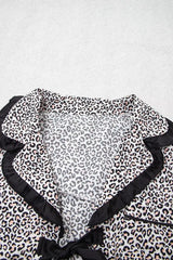 Leopard Print Bow Knot Patchwork Long Sleeve Lounge Set - Trendsi - Flyclothing LLC