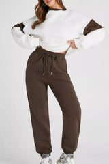 Drop Shoulder Loose Sweatshirt and Joggers Active Set - Trendsi - Flyclothing LLC