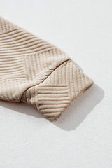 Textured Turtleneck Long Sleeve Sweatshirt - Trendsi - Flyclothing LLC