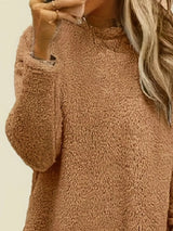 Fleece Long Sleeve Sweatshirt - Trendsi - Flyclothing LLC