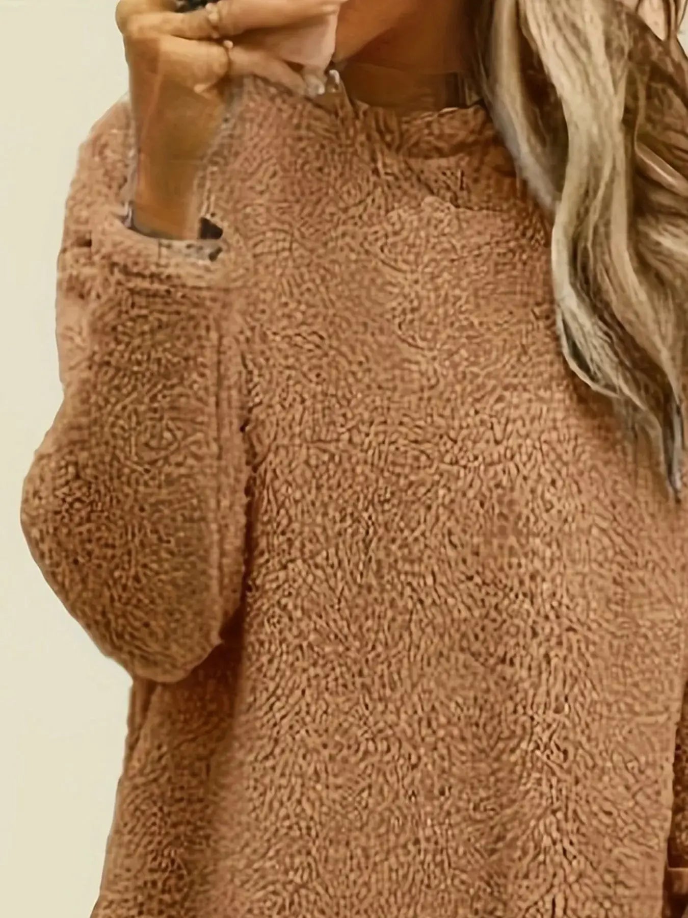 Fleece Long Sleeve Sweatshirt - Trendsi - Flyclothing LLC