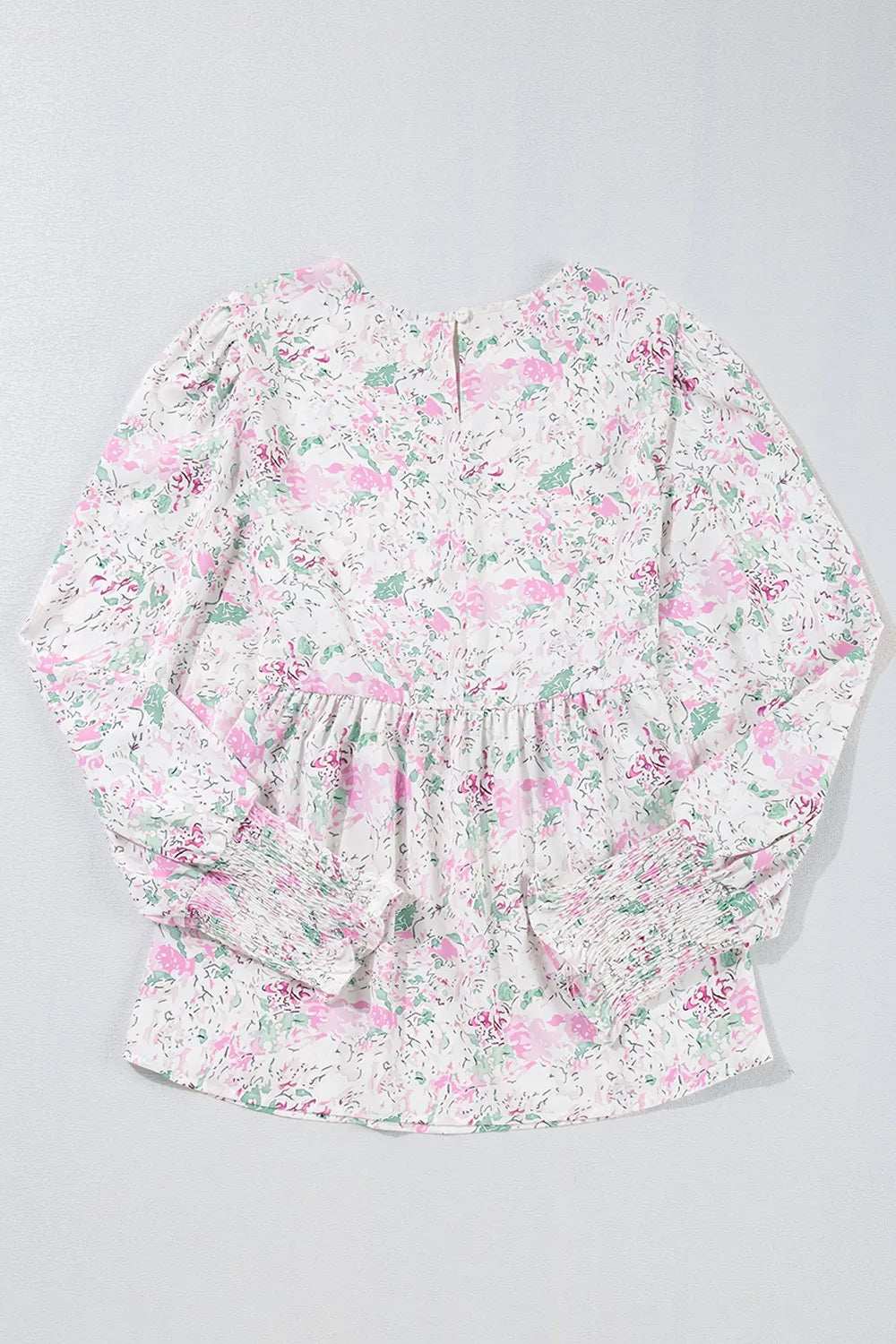Printed Round Neck Long Sleeve Blouse - Trendsi - Flyclothing LLC