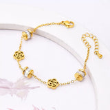 18K Gold-Plated Flower Bracelet - Trendsi - Flyclothing LLC