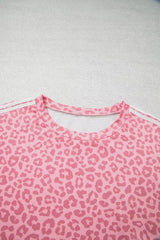 Leopard Print Casual Two-Piece Set with Side Stripes - Trendsi - Flyclothing LLC