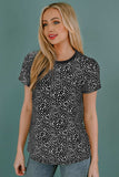 Animal Print Round Neck Short Sleeve T-Shirt - Trendsi - Flyclothing LLC
