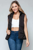 Snobbish Snap and Zip Closure Hooded Vest - Trendsi - Flyclothing LLC