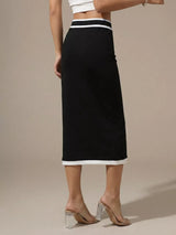 Contrast Trim Skirt - Trendsi - Flyclothing LLC