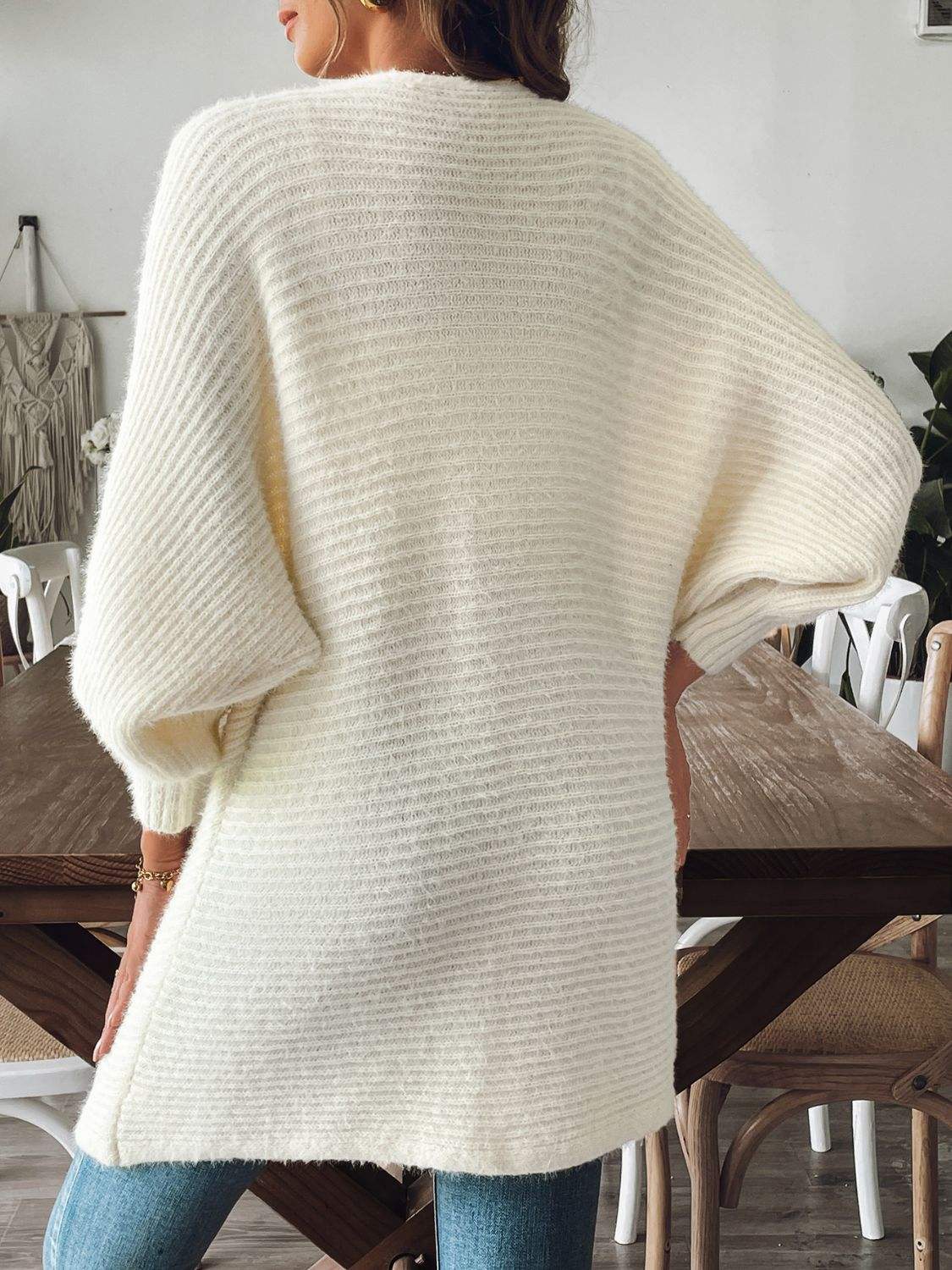 Open Front Long Sleeve Cardigan - Trendsi - Flyclothing LLC