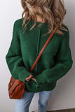 Round Neck Dropped Shoulder Sweater - Trendsi - Flyclothing LLC