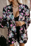 Tied Printed Collared Neck Long Sleeve Jacket - Trendsi - Flyclothing LLC