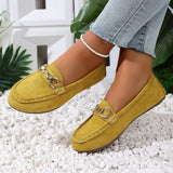 Comfortable Flat Loafers with Decorative Buckle - Trendsi - Flyclothing LLC