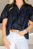 Button Up Collared Neck Short Sleeve Shirt - Trendsi - Flyclothing LLC