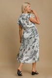 Umgee Full Size Two Tone Landscape Print Midi Dress Plus Size - Trendsi