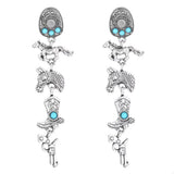 Western Style Turquoise Accent Earrings - Trendsi - Flyclothing LLC