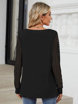Cutout Round Neck Long Sleeve T-Shirt - Trendsi - Flyclothing LLC