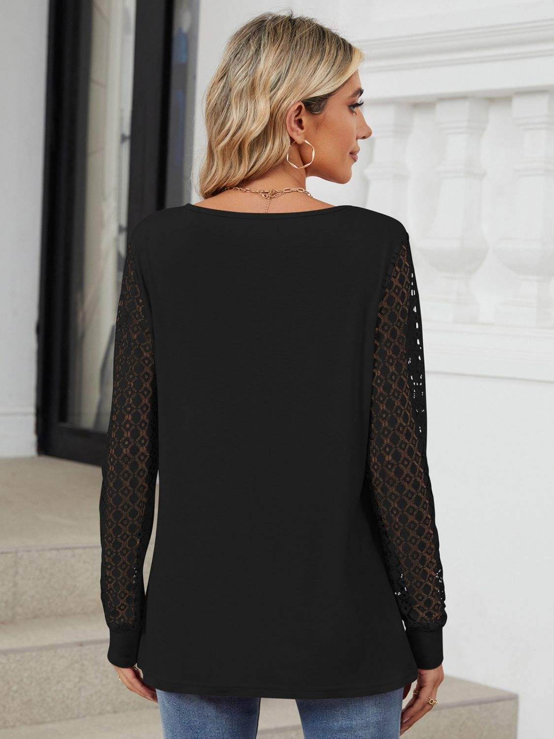 Cutout Round Neck Long Sleeve T-Shirt - Trendsi - Flyclothing LLC