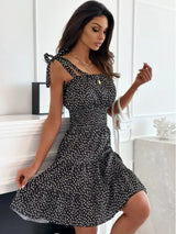 Polka Dot Square Neck Mini Cami Dress - Trendsi - Flyclothing LLC