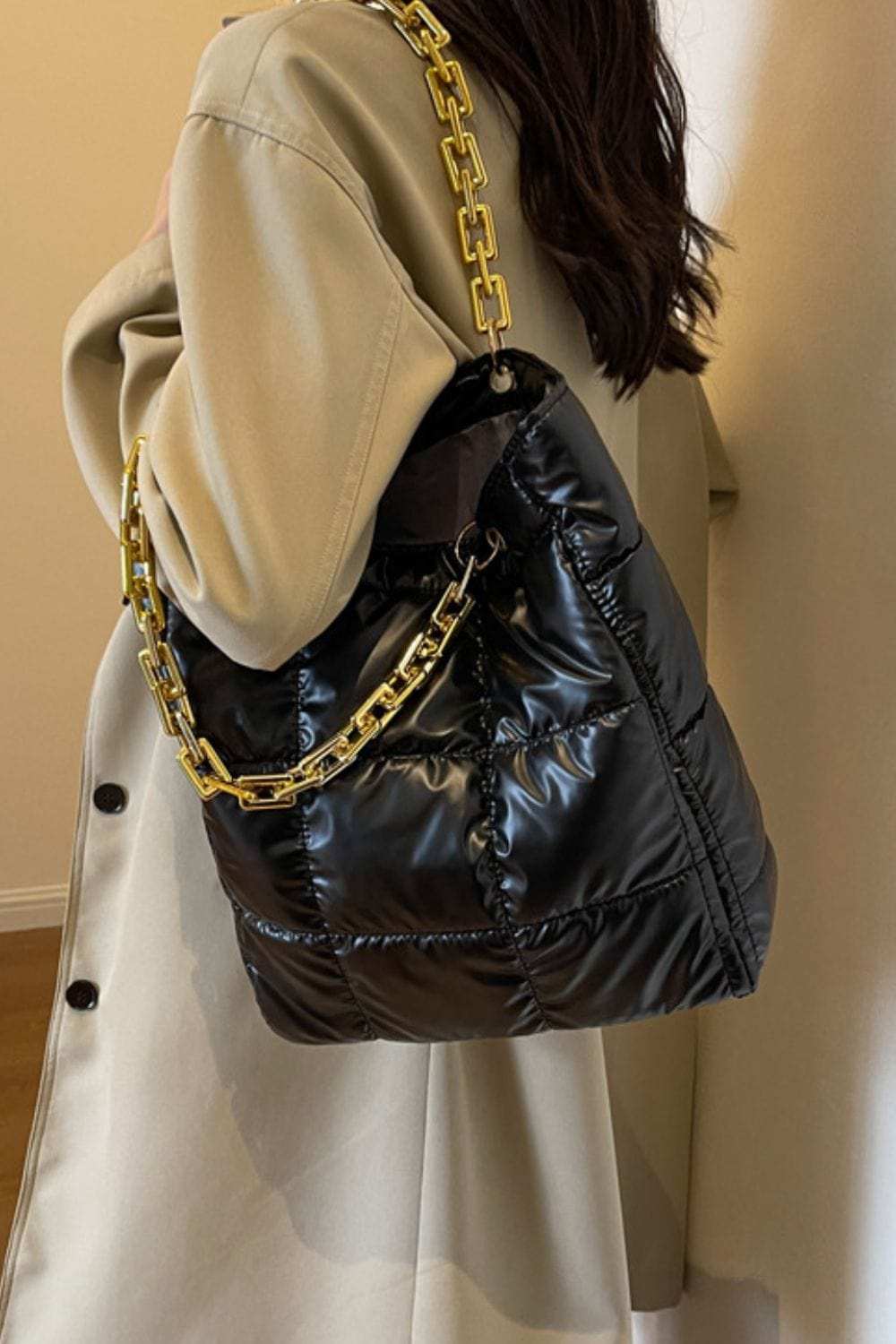 Bubble Texture Chain Handbag - Trendsi - Flyclothing LLC