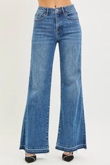RISEN High Rise Wide Leg Jeans With Released Hem - Trendsi - Flyclothing LLC