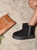 WILD DIVA Round Toe Platform Boots - Trendsi