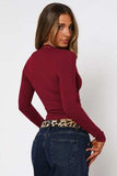 Lace Detail V-Neck Long Sleeve T-Shirt - Trendsi - Flyclothing LLC