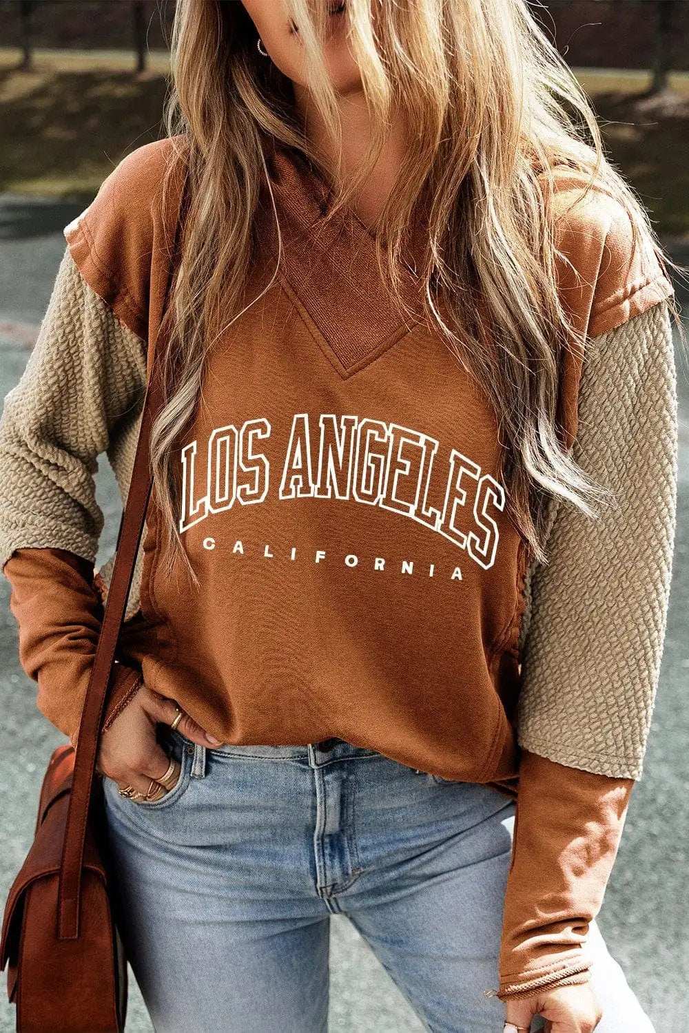 Letter Graphic Long Sleeve Hoodie - Trendsi - Flyclothing LLC