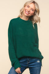 Haptics Full Size Mock Neck Side Slit Knit Top - Trendsi