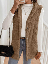 Cozy Sherpa Fleece Hooded Vest Coat - Trendsi - Flyclothing LLC