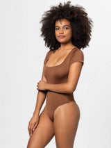 Full Size Square Neck Short Sleeve Bodysuit - Trendsi - Flyclothing LLC