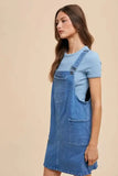 Annie Wear Wide Strap Denim Overall Dress with Pockets - Trendsi