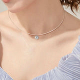 1 Carat Moissanite 925 Sterling Silver Necklace - Trendsi - Flyclothing LLC