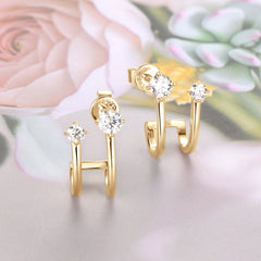 Moissanite 925 Sterling Silver C-Hoop Earrings Trendsi