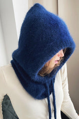 Drawstring Solid Color Thermal Knit Hat - Trendsi