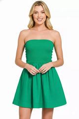 Zenana Combined Knit Tube Top Flare Mini Dress - Trendsi - Flyclothing LLC