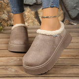 Plush Lined Platform Boots - Trendsi - Flyclothing LLC