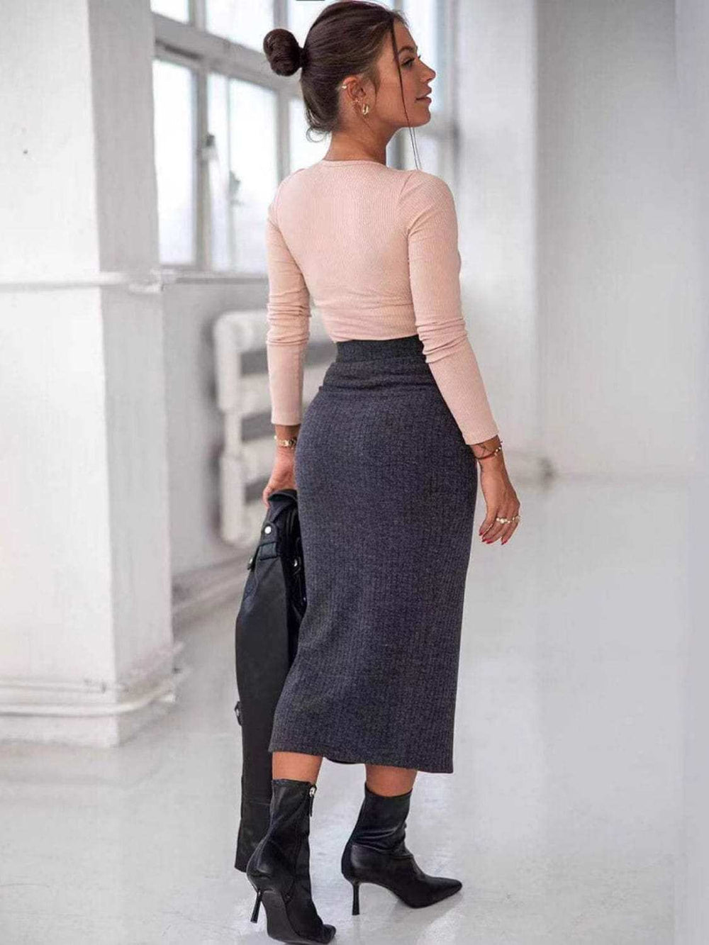 Lace Up Long Sleeve T-Shirt - Trendsi - Flyclothing LLC