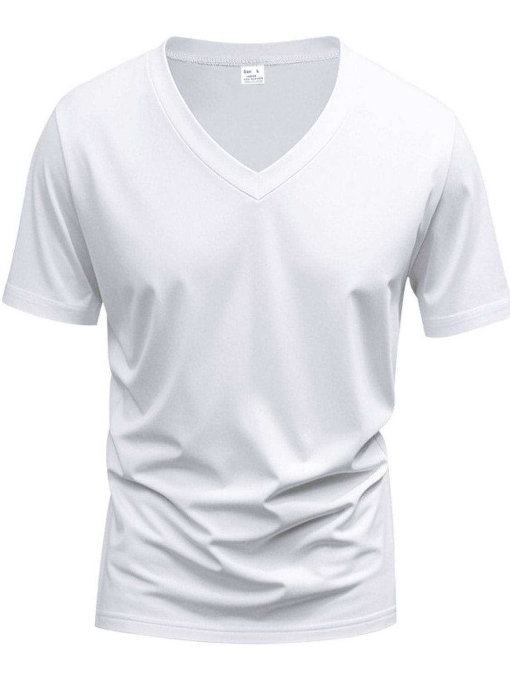Men's Full Size V-Neck Short Sleeve T-Shirt Plus Size - Trendsi - Flyclothing LLC
