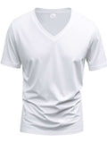 Men's Full Size V-Neck Short Sleeve T-Shirt Plus Size - Trendsi - Flyclothing LLC
